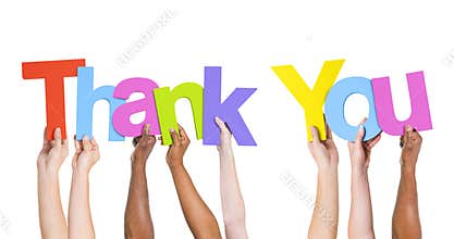 Group Of People Holding Word Thank You