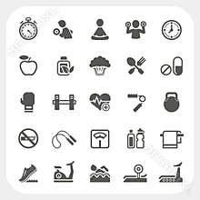 Health and Fitness icons set