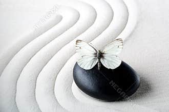Zen stone with butterfly