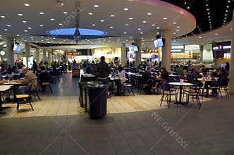 Food court in shopping mall