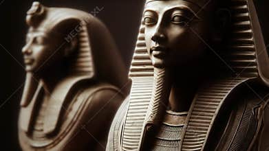 Detailed ancient egyptian pharaoh sculpture bust representing the rich historical culture and legacy