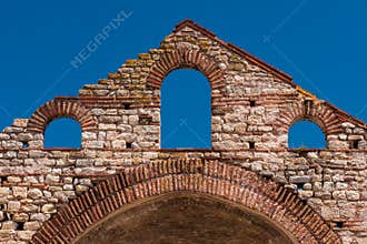 Upper Part of on Old Basilica in Nesebar (Bulgaria)