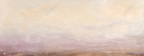 Abstract painting background with beige, pink, brown and white colors blending together, creating a soft and dreamy