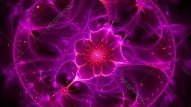 Cosmic Abstract Fractal in Purple and Copper Hues Seamless Loop
