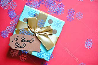 valentines day present with i love you card