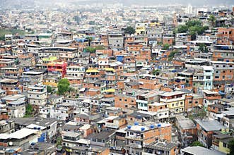 Brazilian Hillside Favela Shantytown Rio de Janeiro Brazil