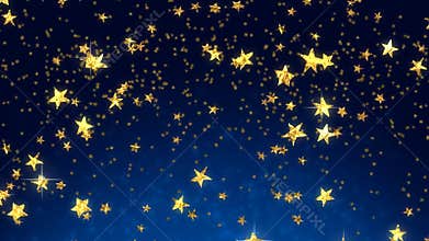 Shooting golden stars (seamless loop)