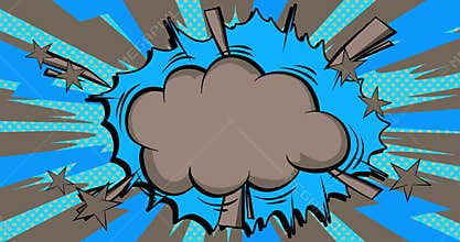 Cartoon Gray and Blue comic book background animation. Retro comics pop art speech bubble.