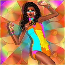 Close up of dancing club girl