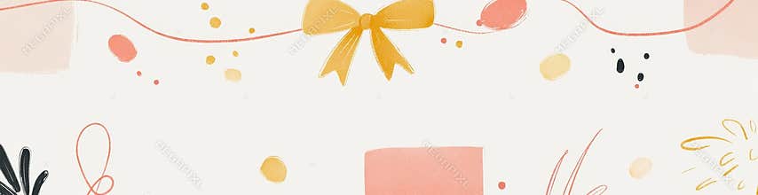 Hand-drawn bows and ribbon borders for printed media decoration. Vintage retro frames for greeting cards, wedding and