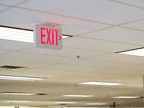 Exit Sign on Ceiling