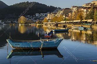 Wooden Boat in Kastoria Lake III