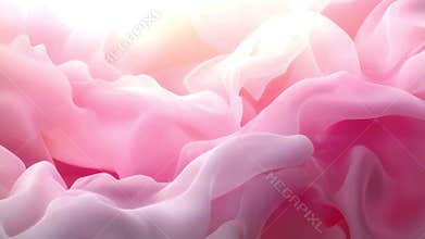 Abstract animation of pink flowing fabrics with soft lighting