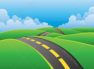 Road through nature background