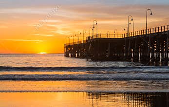 Beach of Coffs Harbour Australia sunrise