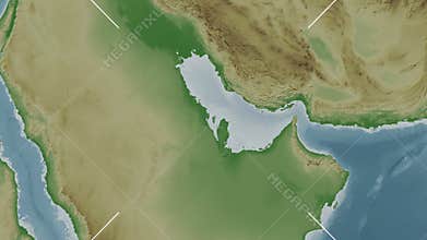 Bahrain Island in the Persian Gulf. Physical map. Slide
