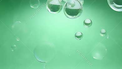 Translucent gas bubbles form airy formations creating a sense of weightlessness. Green screen chromakey.