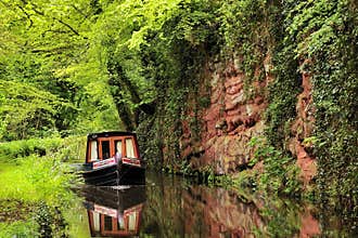 Serene canal boating