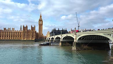 Iconic view of Big Ben and Westminster Bridge
