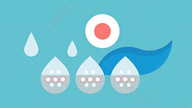 Moisture Retention Illustrate exosomes and collagen working together to retain moisture in the skin with droplets