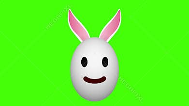 Blushing and lovely expression easter egg on green