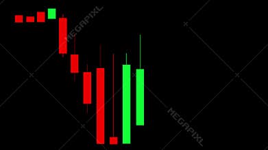 candlestick market animation black screen 4k