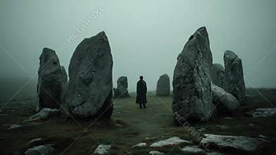 Viking Warrior in Mystical Stone Circle