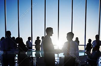 Group of Business People Making Agreement