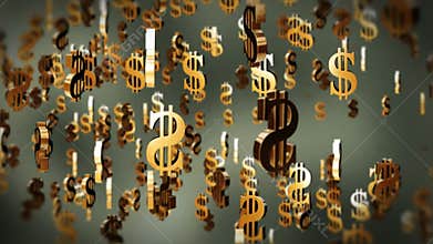US dollar currency symbol flying, stock footage