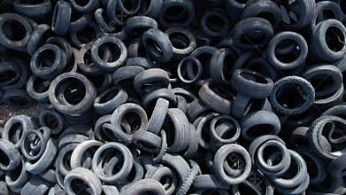 Aerial video recording of illegal dumping of used tires