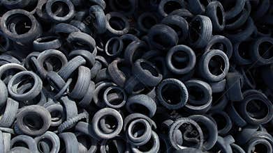 Aerial video recording of illegal dumping of used tires