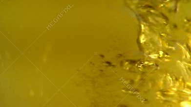 Beer poured into glass