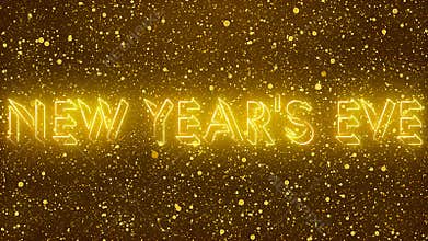 Neon color New Year\'s Eve text animation with neon color snow.
