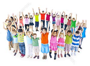 Group of World Children Celebrating