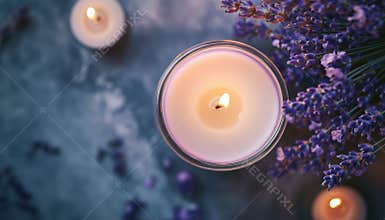 Top View Of Candle Making And Lavender On A Full Display