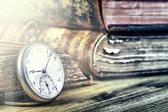 Old books and old clocks