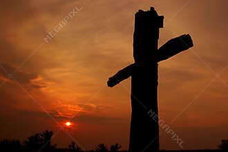 Good Friday Cross at Sunset