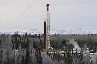 Drilling Rig in the Mountains