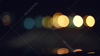 Drunk driving a car in the night.