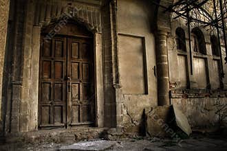 Haunted house - exterior of vintage old building