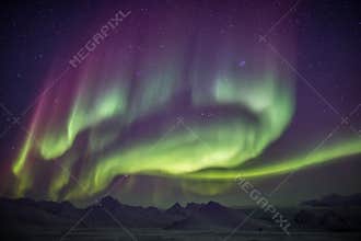 Beautiful Northern Lights - Arctic winter landscape