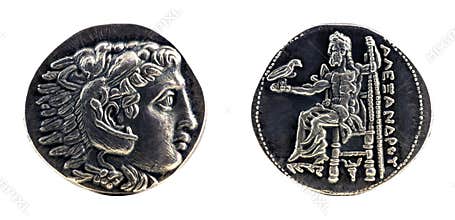 Greek silver tetradrachm from Alexander the Great