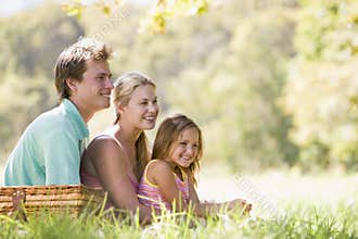 Family having picnic