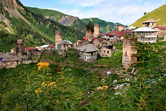 Adishi village in Svaneti