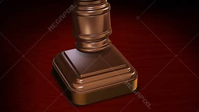 Gavel pounded on block