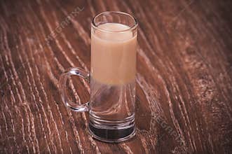 Layered shot cocktail with baileys