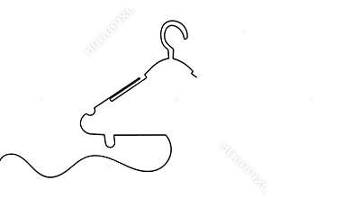Clothes hangers continuous one line drawing simple minimalist 4k animation video