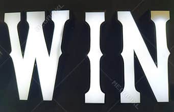 Large illuminated letters spelling \'WIN\' glow.