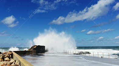 Big Wave Splash at Seaside