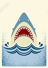 Shark jaws.Vector color illustration